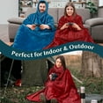 thumbnail image 6 of PAVILIA Fleece Wearable Blanket Poncho, Oversized Hoodie Adults, Dark Red, 6 of 7