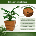 thumbnail image 4 of Maceta Cuadrada Elly Decor 30.5 cm Fibra de Vidrio Marrón con Drenaje Apariencia Madera, 4 of 6