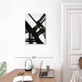 thumbnail image 3 of Elephant Stock Black Ink Streaks Vi Wall Art - Vertical Canvas Wall Art - Living Room Wall Decor - Abstract Canvas - Black And White Decor - 16" x 24", 3 of 8