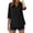 Black, variant on 3/4 Length Sleeve Tops Womens Spring Summer V Neck Collared Loose Fit Shirts Casual Solid Color Basic Tees Fashion Blouses Black XXL