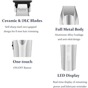 KEMEI 3023-702 Hair & Beard Trimmer for Men, 9000 RPM Zero Gapped Trimmers for Barbers with Full Metal Body, Professional Hair Clippers with LED Display, Ceramic and DLC Blades