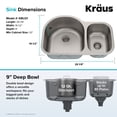 thumbnail image 2 of Kraus Premier 30-inch 16 Gauge Undermount 60/40 Double Bowl Stainless Steel Kitchen Sink, 2 of 11