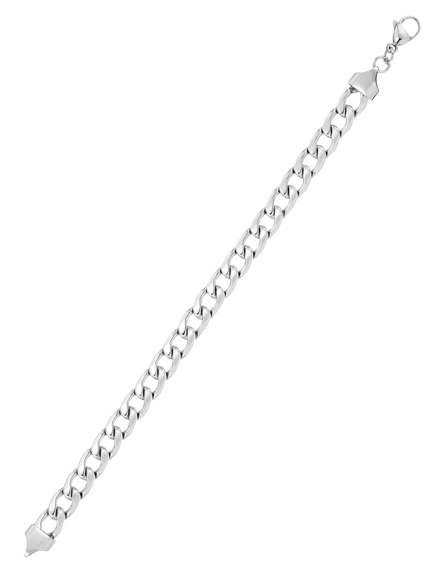 Focus for Men by Focus Men Bold Curb Link Bracelet in Brilliant White Stainless Steel, 8.5"