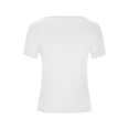 thumbnail image 6 of Posijego Womens Square Neck T-Shirts Trendy Short Sleeve Slim Going out Tops Tight Basic Tees Fashion Clothes, 6 of 6