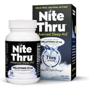 NiteThru Advanced Sleep Aid Melatonin Dietary Supplement, 10mg Capsules, 30 Count
