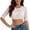A-White59, variant on Womens Lace Mesh Crop Top Elbow Sleeve Round Neck Sheer Lightweight Casual Party Blouse