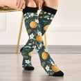 thumbnail image 5 of FORMRS Womens Knee High Socks Casual Long Thick Travel Daily Wear, 1 Pair, Green Oranges, 5 of 6