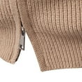 thumbnail image 7 of purcolt Men's Double Full Zip Cardigan Sweater Casual Mock Neck Cable Knitted Winter Chunky Sweaters, 7 of 7