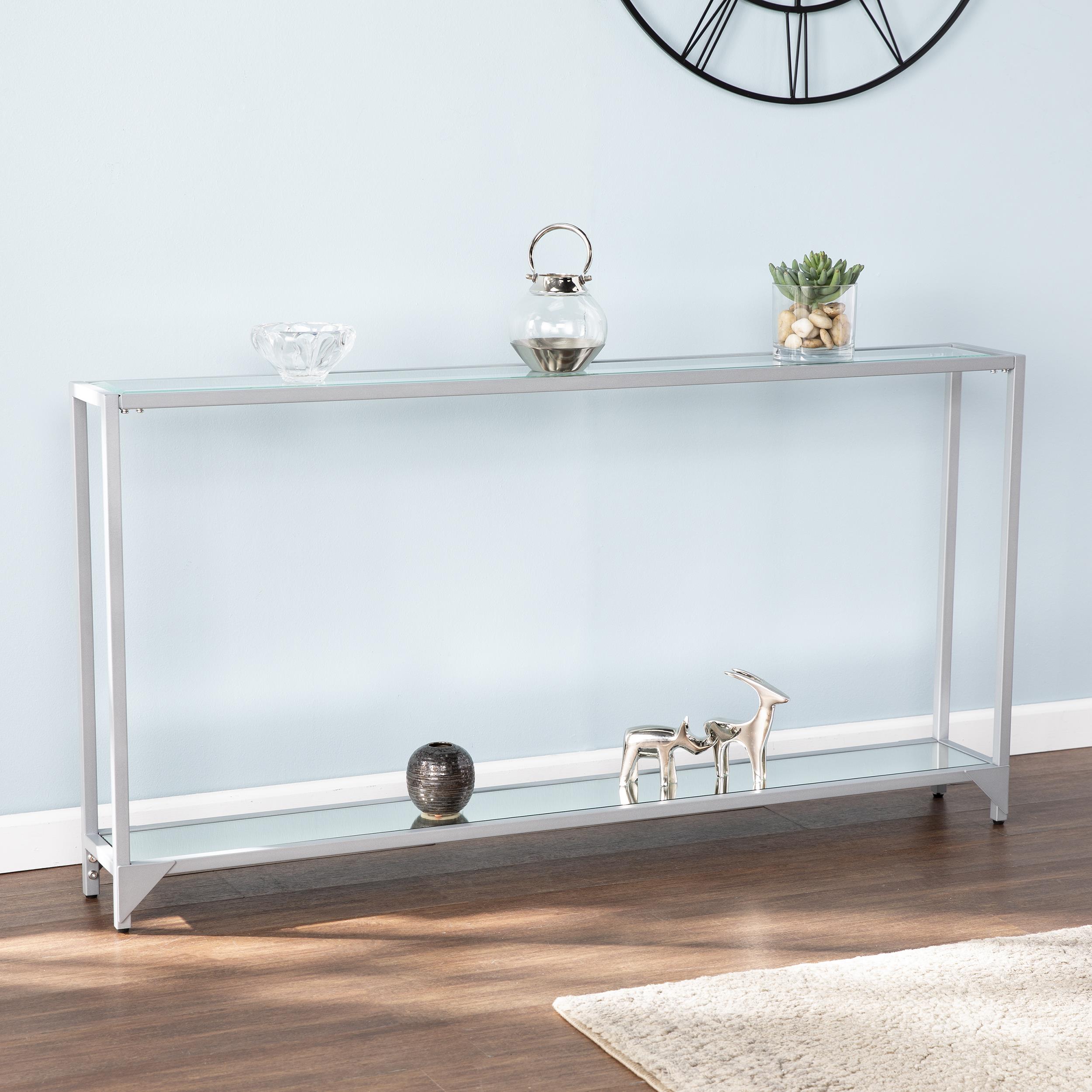 SEI Stemdo Narrow Metal Console Table Silver