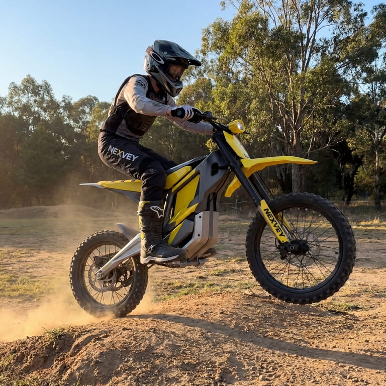 NEXVEY Flash Electric Dirt Bike with Helmet M-Size for Tenns