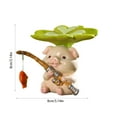 thumbnail image 3 of YOHAVEN Desktop Animal Fishing Resin Ornament Cute Cartoon Figurine Novelty Office Table Shelf Home Decoration Holiday Xmas Seasonal Present, 3 of 6