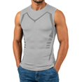 thumbnail image 2 of Thousandth Men Sleeveless Compression Tank Tops Crew Neck Breathable Athletic Tees Stretch Moisture Wicking Shirts for Running Gym Training Daily Tops, 2 of 8