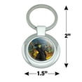 thumbnail image 2 of Wizard of Oz Wicked Witch Character Keychain Classy Round Chrome Plated Metal, 2 of 9