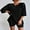 Black, variant on Womens Two Piece Lounge Sets Long Sleeve Knit Pullover Tops Wide Leg Pants Fall Pajamas Sets