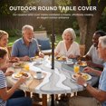 thumbnail image 3 of Round Outdoor Tablecloth with Umbrella Hole and Zipper, Grey Geometric Beach Tablecloth with Elastic Waterproof, Ombre Waves Moire Abstract Art Patio Table Covers for 31" - 35" Picnic Pool Tables, 3 of 9