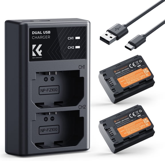 K&F CONCEPT NP-FZ100 2280mAH Camera Battery and Dual Slot Charger Set