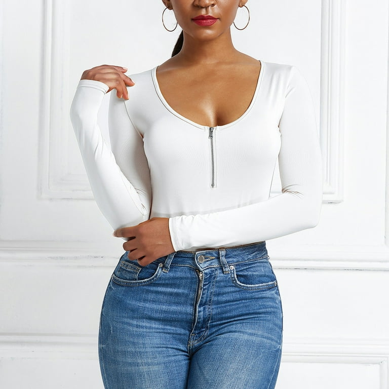 XWSHYW Bodysuit for Women One-Piece Fashion Sexy Basics