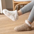 thumbnail image 5 of HAiming Women's Cable Knitted Socks Winter Thicken Fleece Lined Warm Slipper Socks Casual Cozy Indoor Non-slip Socks, 5 of 5