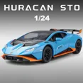 thumbnail image 4 of 1:24 Lamborghinis Huracan STO Alloy Sports Car Model Diecast Sound Light Mini Car Toys Lifting Tail Children Gifts Car Model, 4 of 9