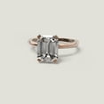 thumbnail image 2 of HeartsAndYou 2.3ct Emerald Cut Moissanite Engagement Ring for Women Solitaire 18k Rose Gold over Silver, 2 of 8
