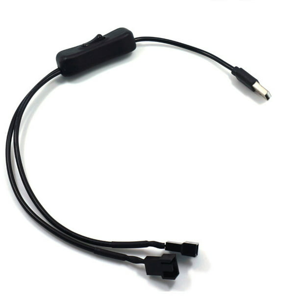 USB to 3-Pin / 4-Pin PWM USB Sleeved Fan Power Adapter Cable for Fan Adapter Connector Cable ON Off Switch - Walmart.com