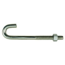 3/8"-16" x 5" Zinc Plated Steel Coase Thread J-Bolt w/ Nut (10 pcs.)