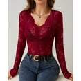 thumbnail image 5 of JGNGSHN See Through Tops for Women Trendy Long Sleeve Mock Neck Shirt Slim Fit Blouses, 5 of 9