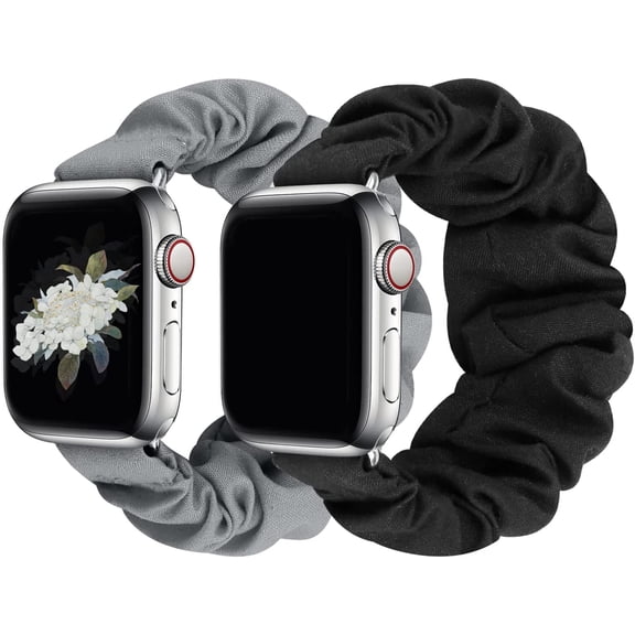 Compatible with Scrunchie Apple Watch Band 38mm 40mm 41mm 42mm 44mm 45mm 49mm for Women, Cute Wristbands Straps Elastic Scrunchy Band for iWatch Serie