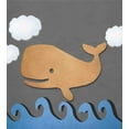thumbnail image 3 of Ambesonne Animal Duvet Cover Set, Wooden Paper Base Whale, 2-Calking, Grey Blue and Brown, 3 of 6