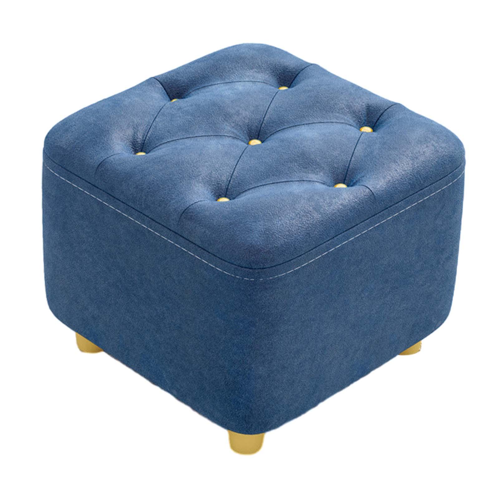 Square Footstool Foot Stool Comfortable Stepstool Creative Ottoman Stool Footrest for Living Room Dressing Room Bedroom Couch dark blue - image 3 of 8