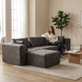 thumbnail image 7 of Oak and Birch 110” Wide 4-Seater Ergonomic Modular Couch, Compressed No-Assembly Sectional Sofa with Chaise & Bed-Style Layouts, Charcoal, 7 of 7