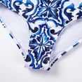 thumbnail image 3 of Traje de baño de una pieza con estampado de porcelana azul y blanca para mujer, 3 of 5