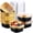 Black, Gold, variant on 10 Oz Taro Purple Square Disposable Aluminum Foil Mini Cake Pans with Lids