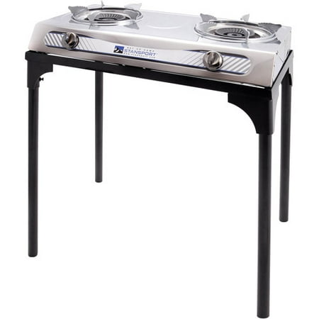 Stansport 2 Burner Stainless Steel Stove with Stand