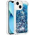 thumbnail image 3 of Compatible with iPhone 15 Liquid Case Glitter Cute Clear Phone Case Shiny Floating Quicksand Shockproof Protective Bumper Soft TPU Girly Women Case for iPhone 15 6.1 inch Love Blue YB, 3 of 12