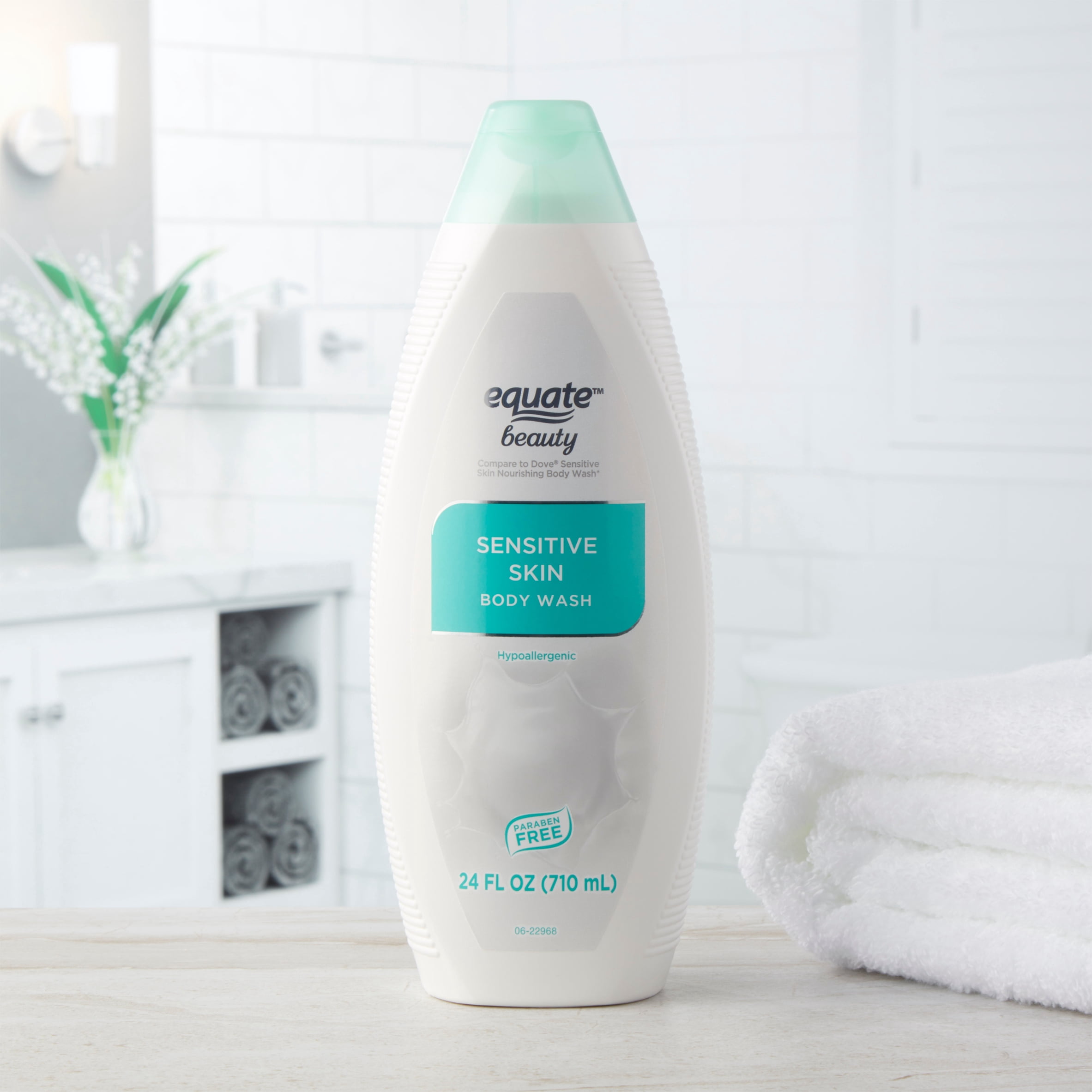 Equate Beauty Sensitive Skin Body Wash, Twin Pack, 48 fl oz, 2 Count