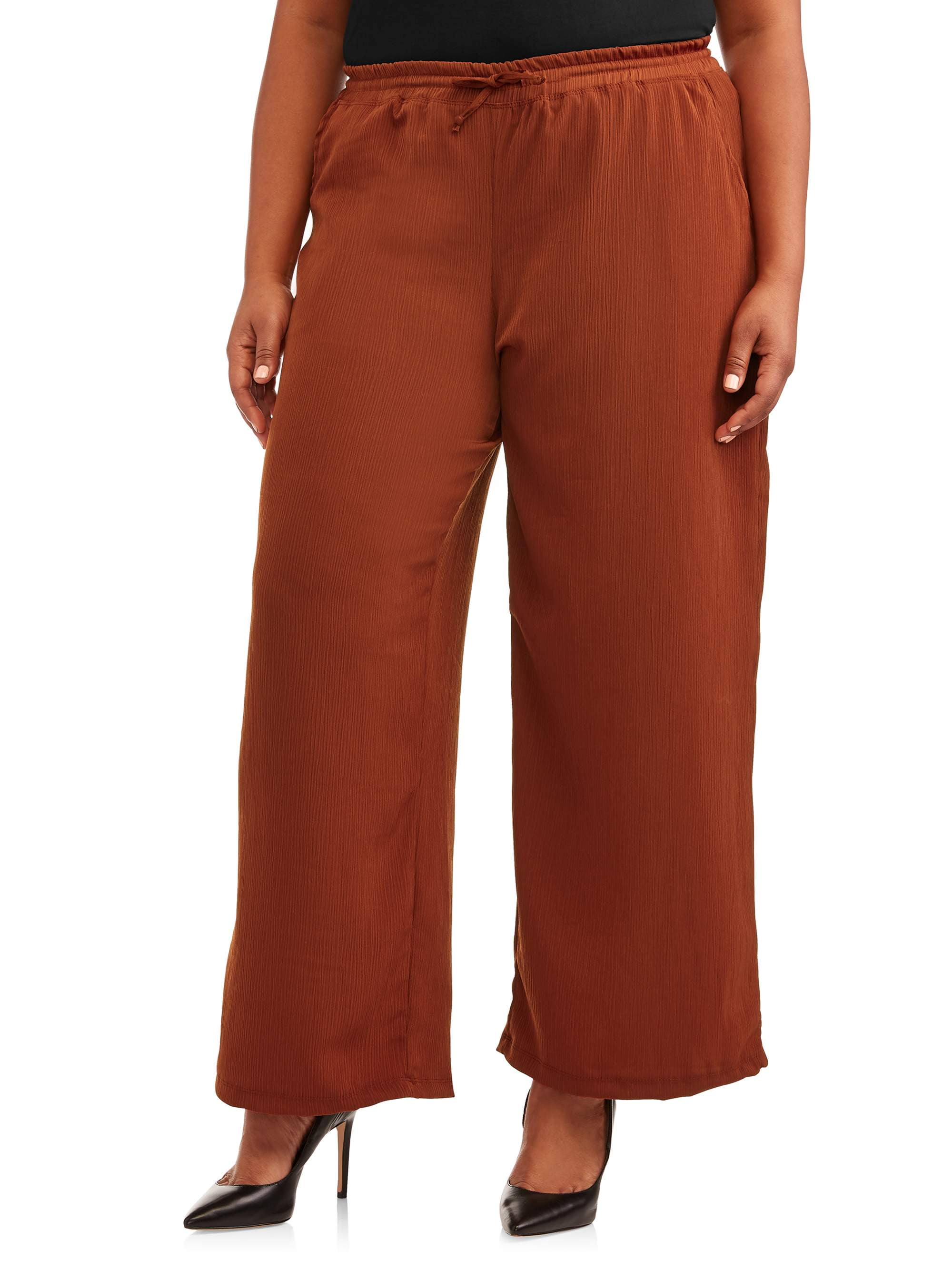 French Laundry Women's Plus Size Wide Leg Palazzo Soft Pants with