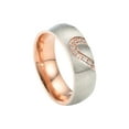 thumbnail image 2 of Cheers Couple Ring Round Half Heart Pattern Jewelry Bright Luster Rhinestones Ring for Valentine Day, 2 of 2