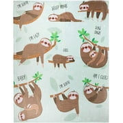Sloth Throw Blanket, Adorable Super-Soft Extra-Large Sloth Blanket for Girls, Women, Teens, Kids, Baby, and Children, Cute Fleece Sloth Blanket (50in x 60in) Warm and Cozy Throw for Bed Crib or Couch