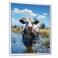 thumbnail image 2 of Designart "Tranquil Pasture With A Cow" Animals Cow Floater Framed Wall Art Prints, 2 of 5