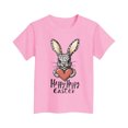 thumbnail image 2 of Easter Outfits for Girls Cotton Short Sleeve T-shirts Cute Rabbit Printed Graphic Tees Kids Tween 3-16 Years (15-16 Years, Pink), 2 of 6