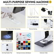 BCOOSS Portable Sewing Machine for Beginners 38 Built-in Stitches with Extension Table &Dual Speed