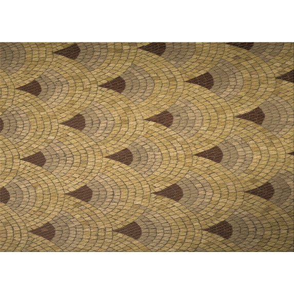 Ahgly Company Indoor Rectangle Patterned Saddle Brown Area Rugs, 2' x 5'