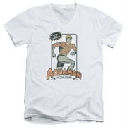 DC Comics Aquaman Action Figure Ad Adult V-Neck T-Shirt Tee