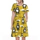 thumbnail image 1 of Fotbe Cartoon Bear Yellow Vestido Largo de Moda para Mujer, Vestido Tipo Camiseta con Manga Corta y Estilo Casual a Rayas y Bloques de Color, 1 of 6