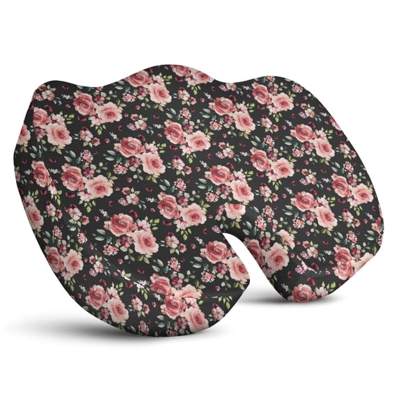 Premium Floral Pattern Memory Foam Seat Cushion Ergonomic Chair Pad for Office Chair, Car, Airplane & Bleachers Sciatica, Tailbone Hip & Back Pain Relief - Chair Cushion for Long Office Workers.