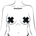 thumbnail image 2 of Pierced Pasties: Liquid Black Cross Plus X with Barbell Piercing Nipple Covers by Pastease®, 2 of 5