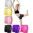 thumbnail image 4 of SILVERCELL Girls Gymnastic Shorts Kids Glitter Ballet Dance Shorts Athletic Sparkle Fitness Yoga Pants for 5-14Y, 4 of 4