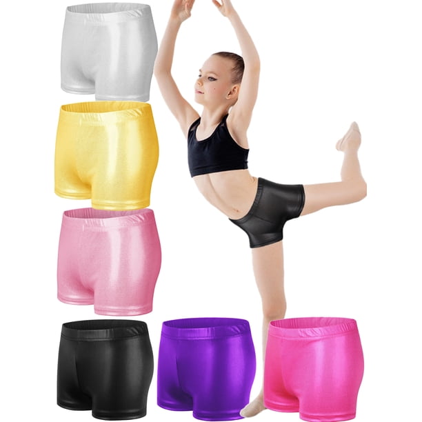 GYRATEDREAM Girls Gymnastic Shorts Kids Glitter Ballet Dance Shorts
