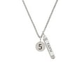 thumbnail image 2 of Delight Jewelry Silvertone Disc 1/2'' Number - 5 - Silvertone Believe Faith Prayer Hope Bar Charm Necklace, 23", 2 of 4
